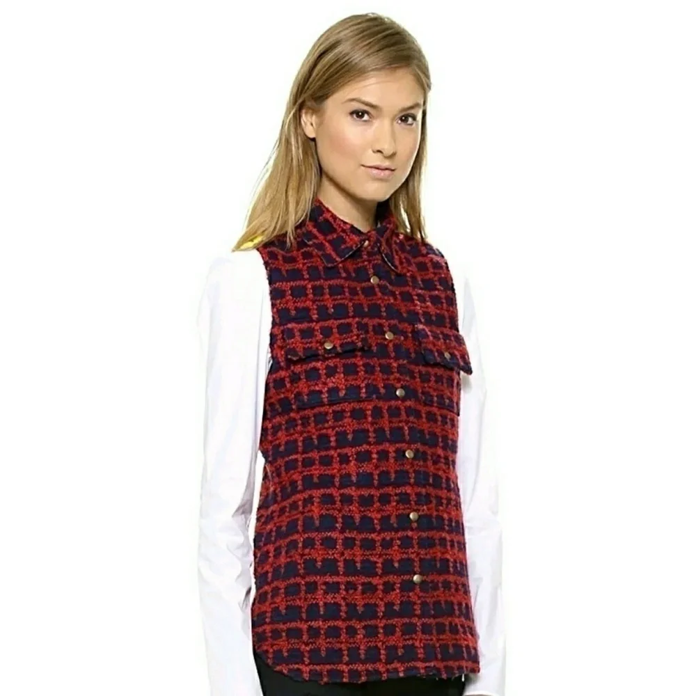 Harvey Faircloth Shirt Jacket Vest Plaid Wool - Picture 2 of 8
